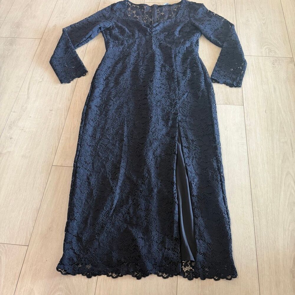 Zara women’s navy blue lace dress size XL - Picture 1 of 9